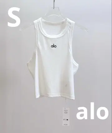 alo Yoga 화이트 워드 조끼 S