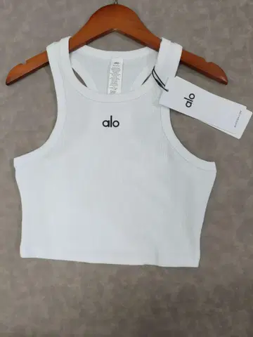 alo Yoga 화이트 워드 조끼 S