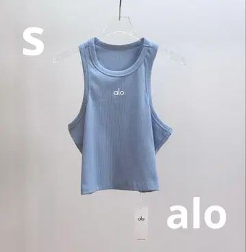 Alo Yoga 시몬 핏 애슬레틱 탱크 톱 블루 S