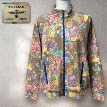 TITICACA 풀 집업 맨투맨 꽃무늬 올 패턴 동양인 겉옷 넉넉한