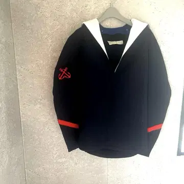 80년대 프랑스 군 해군 NAVY 카라 부착 세일러 셔츠 밀리터리