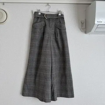 질스튜어트 체크 무늬 와이드 팬츠