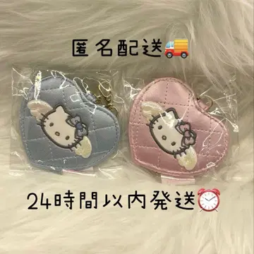 산리오 키티 엔젤 퀼팅 거울 핑크 블루 2개 세트