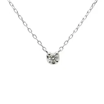 핑키 & 다이앤 다이아몬드 목걸이 K10WG 0.04ct 0.7g