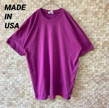 USA제 구제 의류 빈티지 무지 티셔츠 ONE SIZE 싱글 퍼플