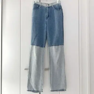 PERVERZE Linen Loose Denim 패치워크 데님 팬츠
