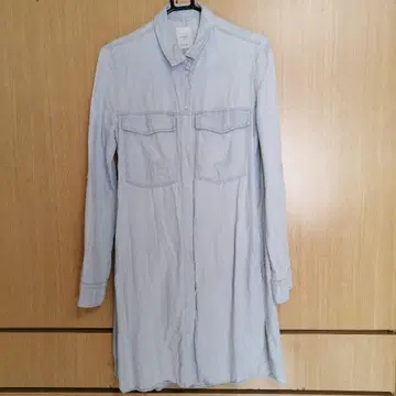 ZARA 라이트 블루 데님 셔츠 원피스 긴팔 리오셀 100%