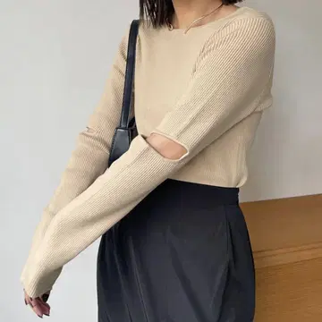 카프리 슈레 마쥬 슬릿 리브 니트