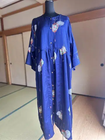 기모노 리메이크 순수 실크 앞 버튼 원피스