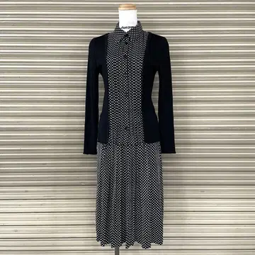 루치아노 소프라니 셋업 리브 가디건 스커트 플리츠 하트 무늬
