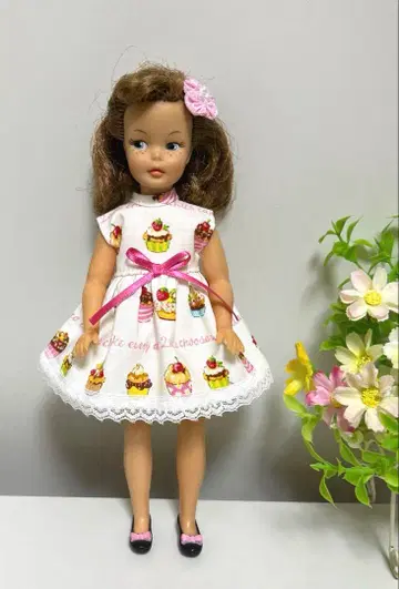 핸드메이드 페퍼짱 타미짱의 여동생 사이즈 스위츠 패턴 원피스