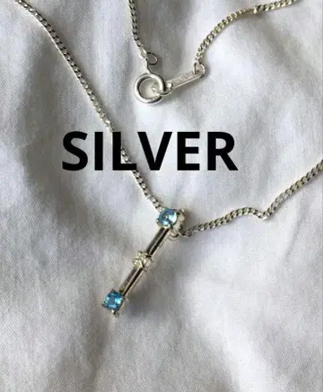 빈티지 블루 토파즈 실버 목걸이 SILVER 스틱