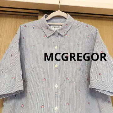 MCGREGOR 맥그리거 축구 원단 블라우스 파라솔 패턴 자수