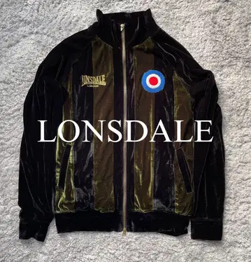 LONSDALE 트랙 자켓 벨로아 블랙 x 그린 M #8302