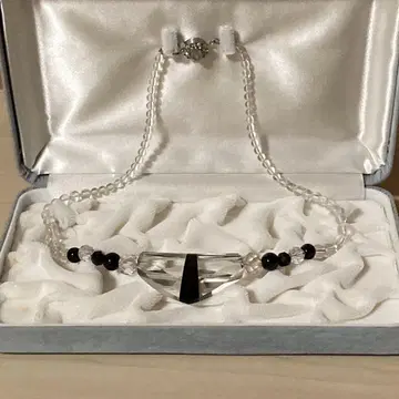 쿼츠 오닉스 목걸이 수정 초커 SILVER 클로징