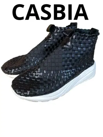 CASBIA 카스비아 하이컷 스니커즈 블랙 27cm 정도