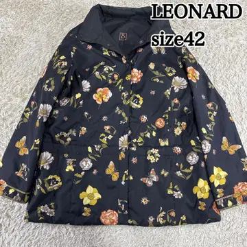 새상품급 LEONARD 레오나르 스포츠 충전솜 리버서블 코트 꽃무늬 42