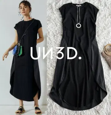 안스 리드 UN3D. 서클 컷 맥시 길이 원피스 블랙