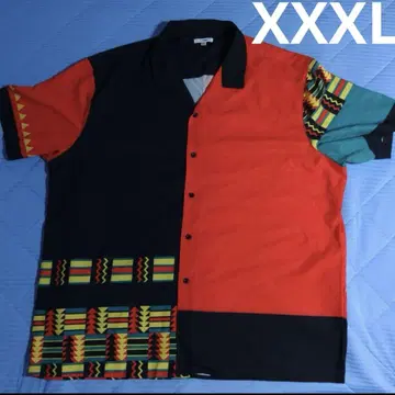 XXXL 아프리칸 프린트 반팔 셔츠 힙합 90' hiphop