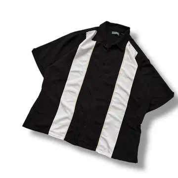 해외 구제 의류 CUBAVERA 라인 셔츠 오픈 카라 모노톤 3XL 투톤