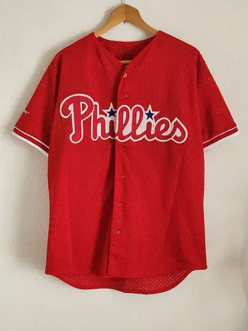 USA제 90년대 마제스틱 베이스볼 셔츠 필라델피아 필리스 MLB