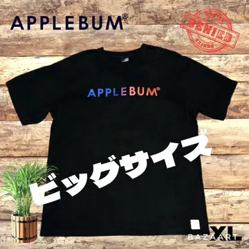 APPLEBUM 애플밤 네온 로고 티셔츠 블랙 블랙 빅 사이즈