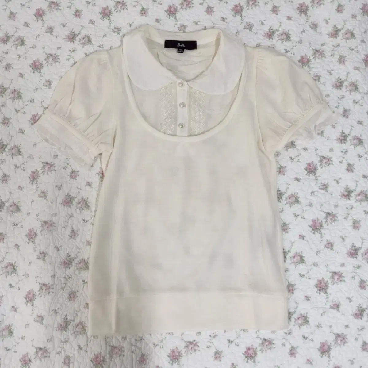 bobby Short Sleeve Cream Top / Hime Gal Romantic Gal