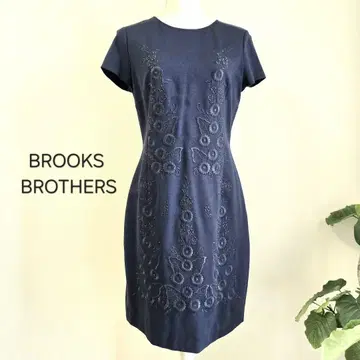 새상품급 BROOKS BROTHERS 원피스 반팔 네이비 자수 6