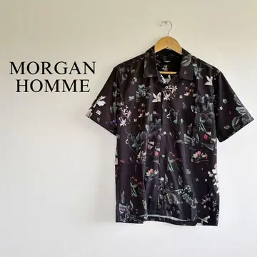 MORGAN HOMME 백 트리코 옥스 세븐 반팔 셔츠 올 패턴