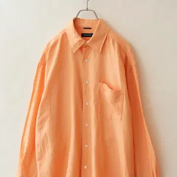 NAUTICA 노티카 린넨 혼방 긴팔 셔츠 오렌지 남성용 L 구제 의류