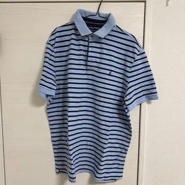 NAUTICA 반팔 피케 셔츠 XL 스카이블루와 블랙