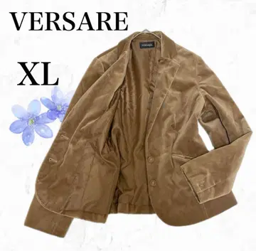 VERSARE 벨로아 테일러드 자켓 브라운 13 빅 사이즈 XL