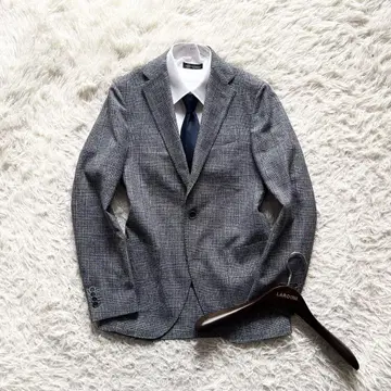 <>LARDINI 네이비 울 플랙스 자켓 사이즈 44