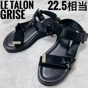 루타롱 리즈 통굽 샌들 블랙 여성용 골드 금장 장식 S 사이즈