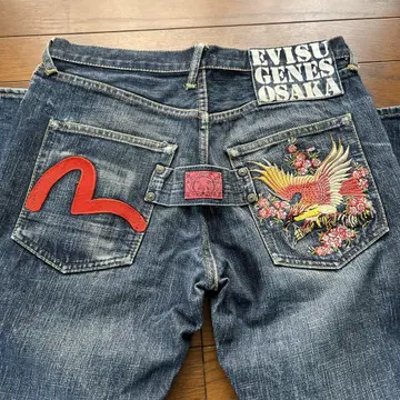 evisu 데님 청바지 호오 자수 사이즈 30