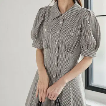 마제스틱 레곤 백 레이스업 셔츠 원피스