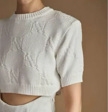 HAENGNAE KISHIMEN CROPPED TOP 니트 반팔