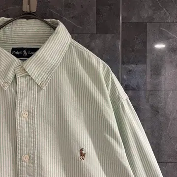 Ralph Lauren 랄프 로렌 긴팔 셔츠 스트라이프 옐로우 그린
