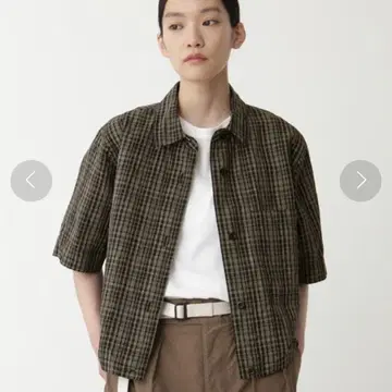 MHL. 면 리넨 체크