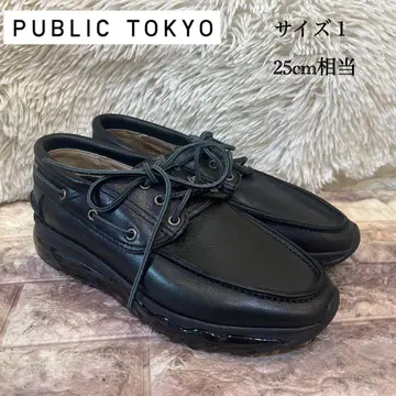 새상품급 PUBLIC TOKYO 클리어 솔 데크 모카신 25cm