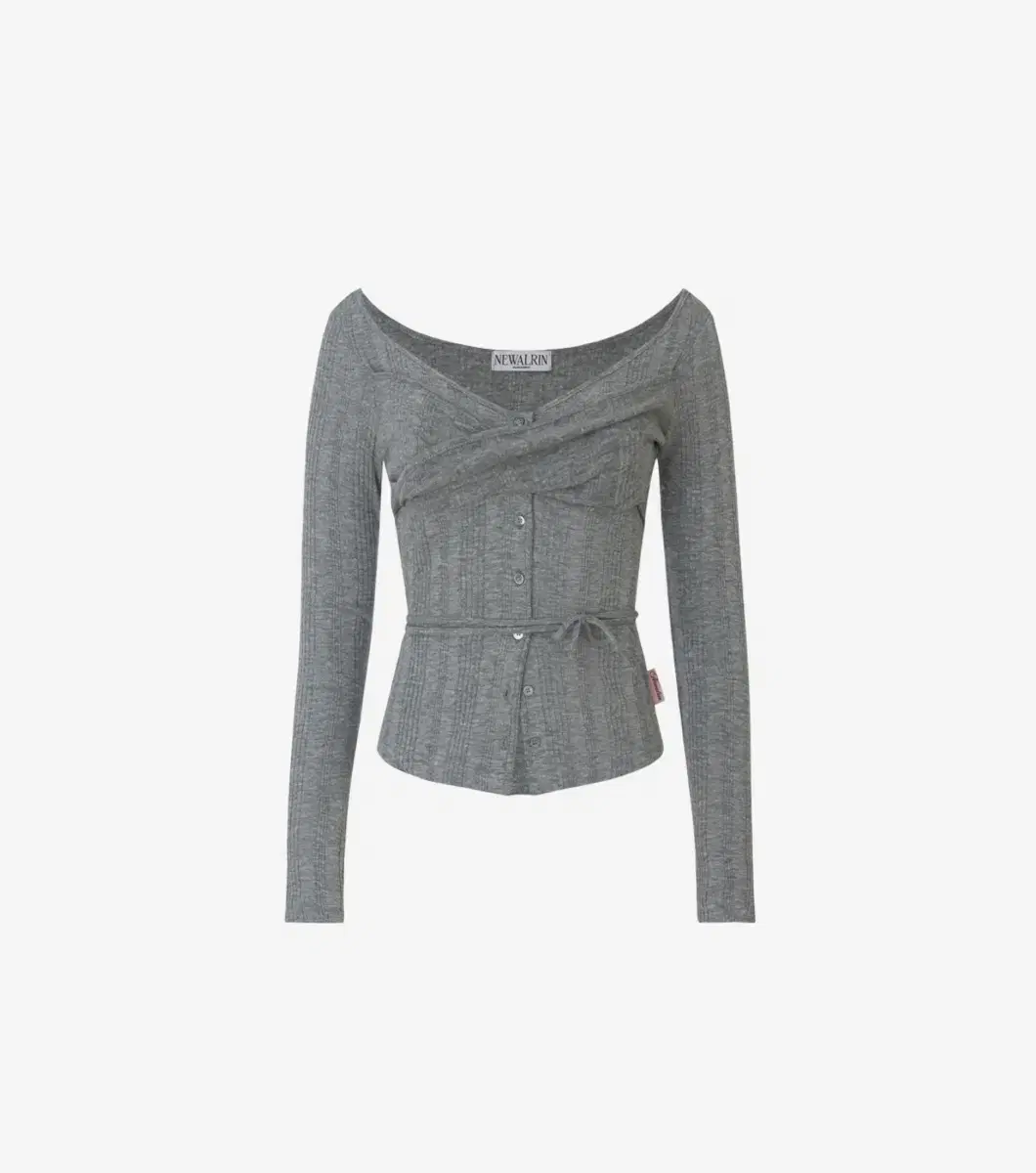 Newerlin Rosie Gray Twist Button Top