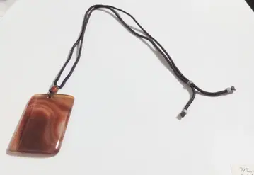 마노 펜던트 목걸이 브라운 60cm