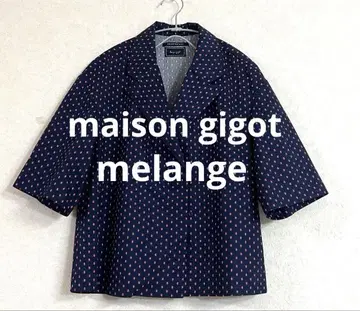 melange / maison gigot 반팔 도트 무늬 자켓