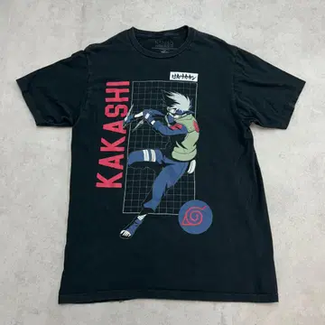 NARUTO 나루토 카카시 상의 반팔 티셔츠 구제 의류 블랙 검정 M