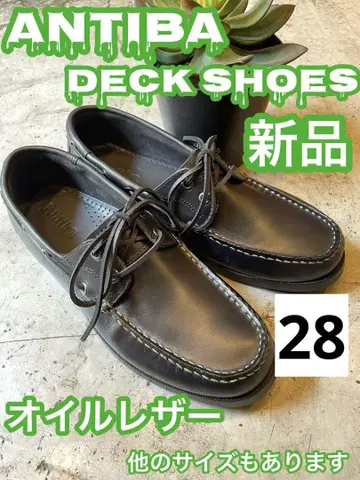 ANTIBA 데크 슈즈 보트 슈즈 새상품 오일 가죽 블랙 28cm