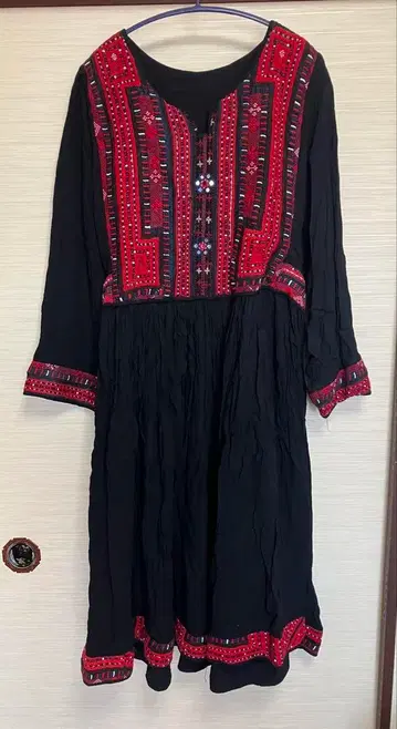 빈티지 자수 원피스 민족 몬족 잔티크 과테말라