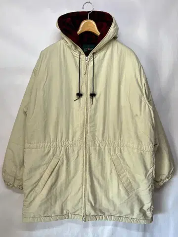 USA제 J.CREW J 크루 안감 체크 무늬 후디드 코트 사이즈 M