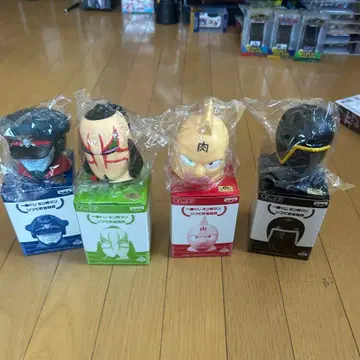 당시의 물건 근육맨 제일복권 소프트 비닐 저금통 4종 컴플리트