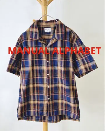 MANUAL ALPHABET 오픈 카라 셔츠 오픈 카라