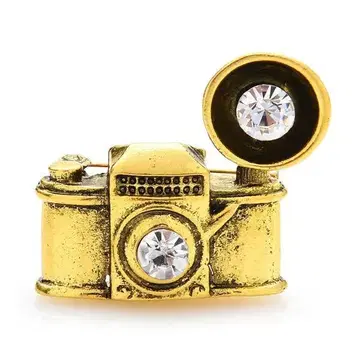 핀즈 배지 브로치 배지 (골드) 카메라 빈티지 레트로